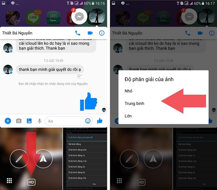 Cách gửi ảnh HD trên Messenger