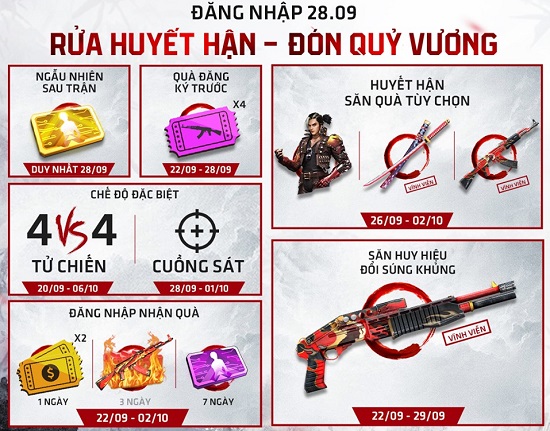 Su kien free fire rua huyet han don quy vuong thang 9