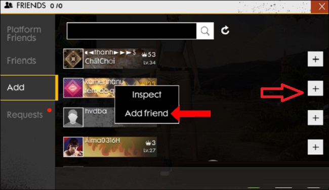 Cách tìm bạn bè trên Free Fire bằng ID