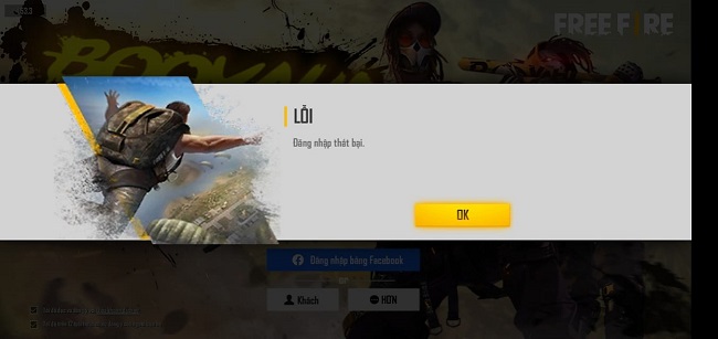 Lỗi đăng nhập Free Fire bằng Facebook