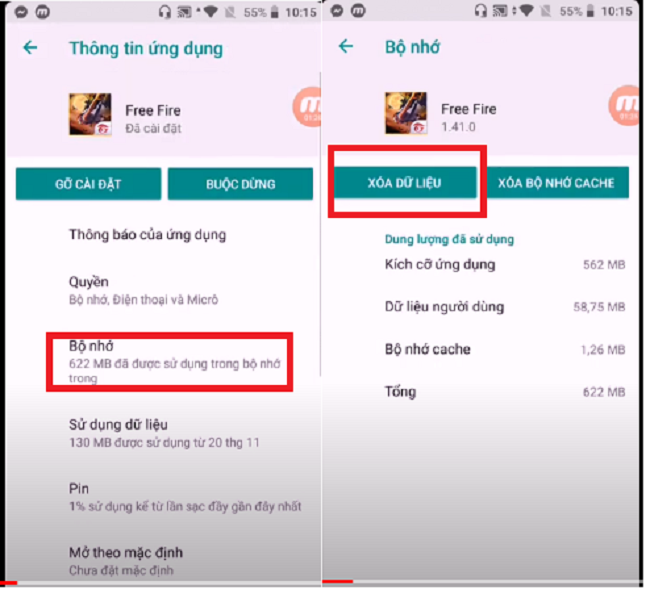 Sửa lỗi lưu file thất bại trong Free Fire