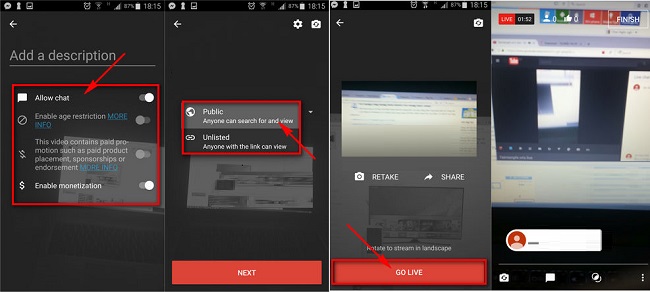 cách Live Stream trên Youtube bằng điện thoại