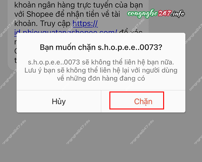 Cách chặn người dùng trên Shopee