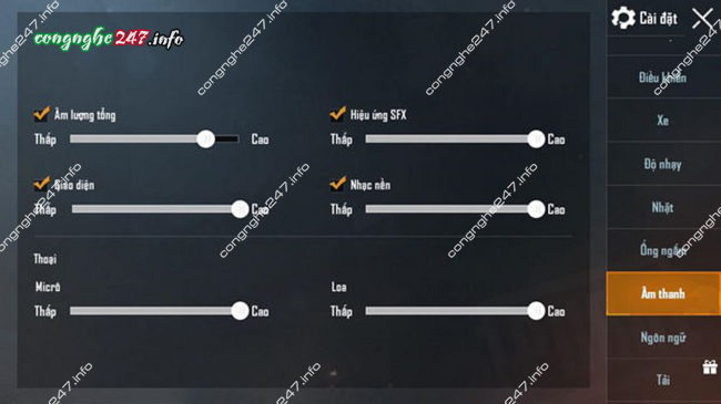 Chỉnh âm thanh nghe rõ tiếng chân PUBG Mobile