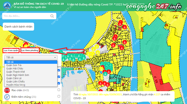 tra cứu vùng Xanh vùng Đỏ tại Đà Nẵng