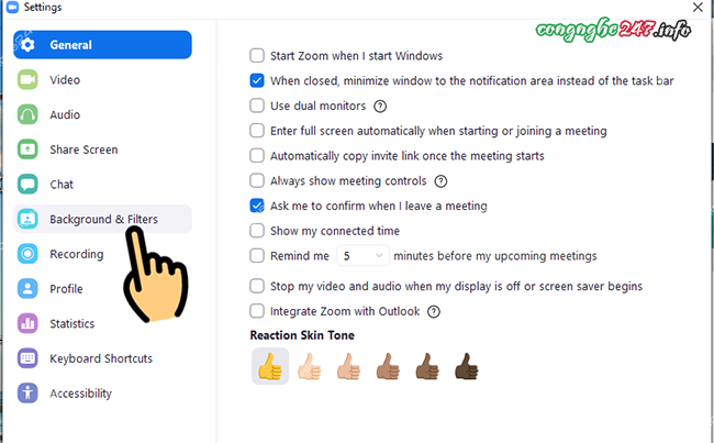 Cách cài filter trên Zoom 