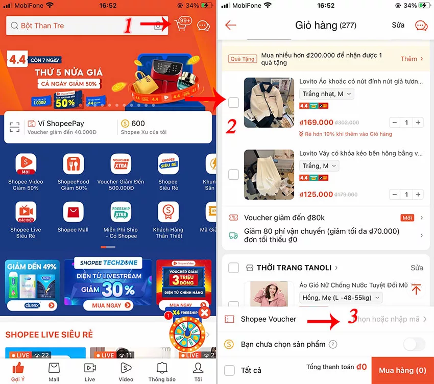 cach ap ma shopee tren may tinh