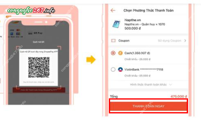 Cách mua thẻ Garena trên Shopee