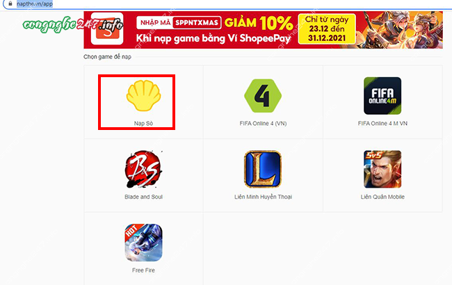 Cách mua thẻ Garena trên Shopee