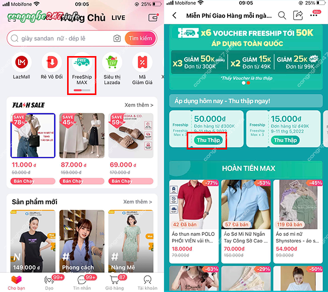 Cách lấy mã Freeship trên Lazada