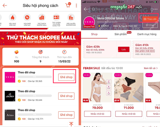 cach theo doi shop nhan xu tren shopee