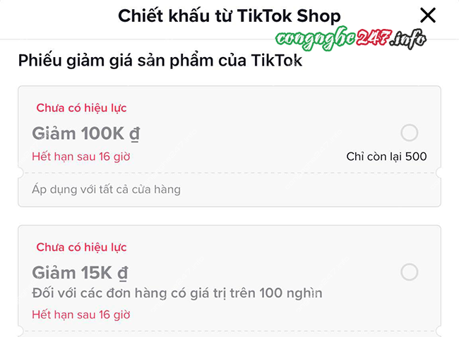 tai sao khong ap dung duoc ma giam gia tiktok